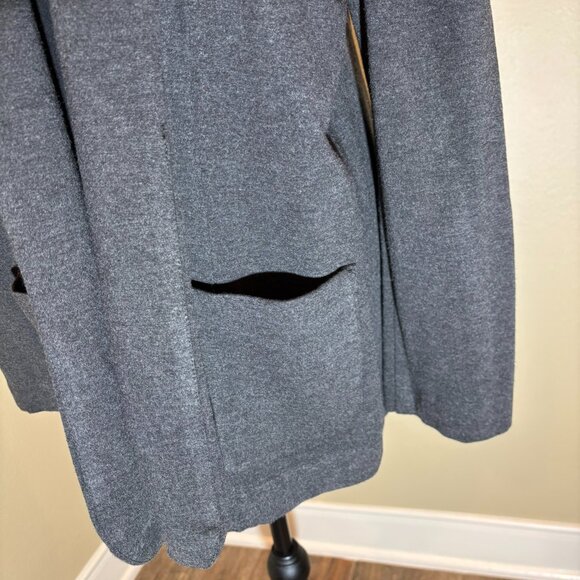 J.Jill Pante Wearever Gray Open Front Knit Blazer Jacket - Picture 4 of 12